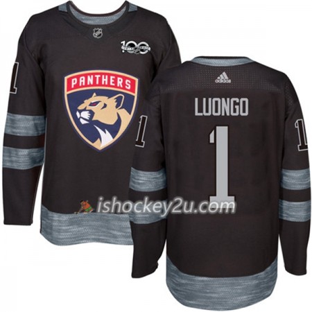 Mænd NHL Florida Panthers Trøje Roberto Luongo 1 1917-2017 100th Anniversary Adidas Sort Authentic